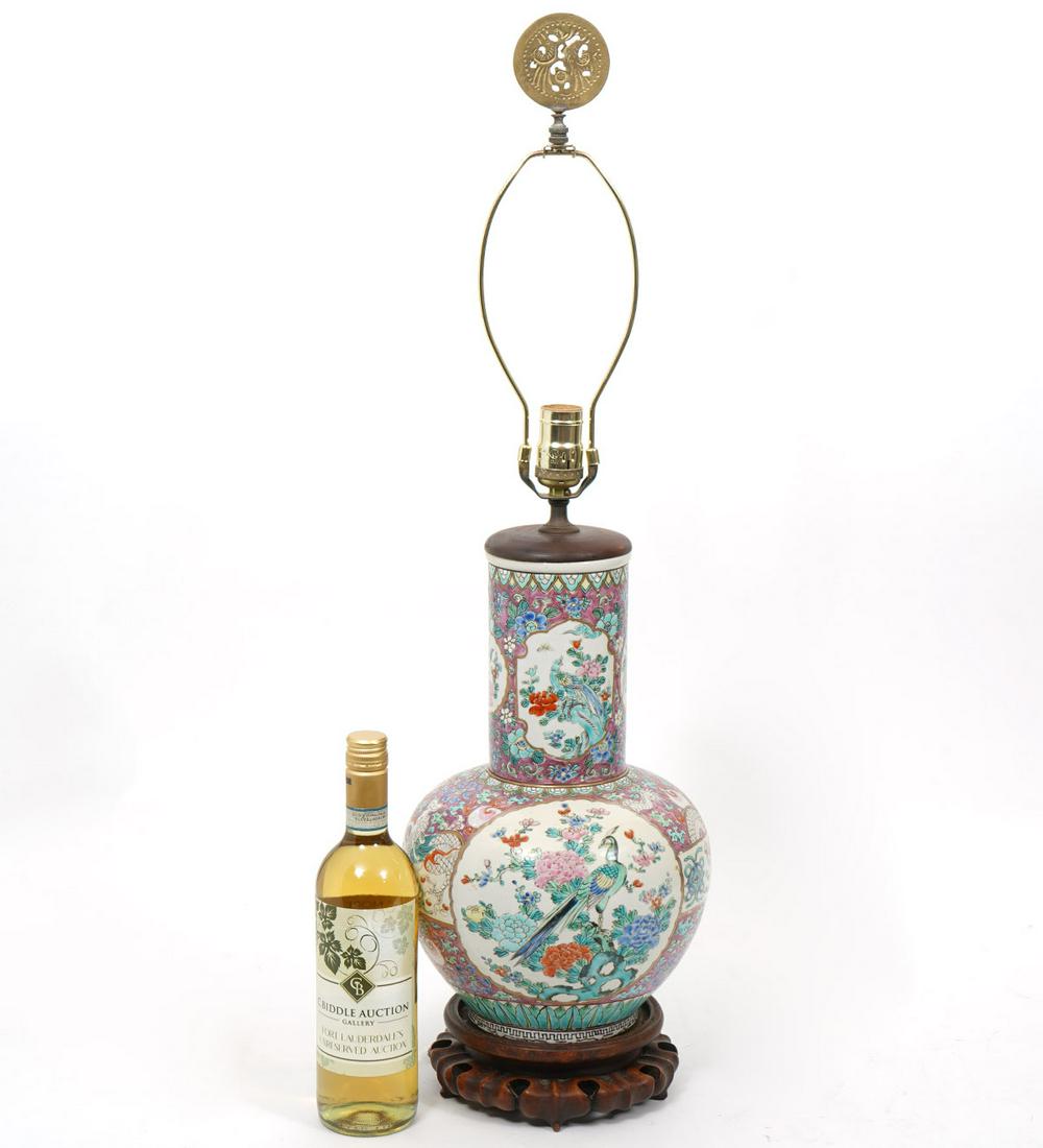 Chinese Painted Porcelain Vase Converted Lamp (1 of 6)