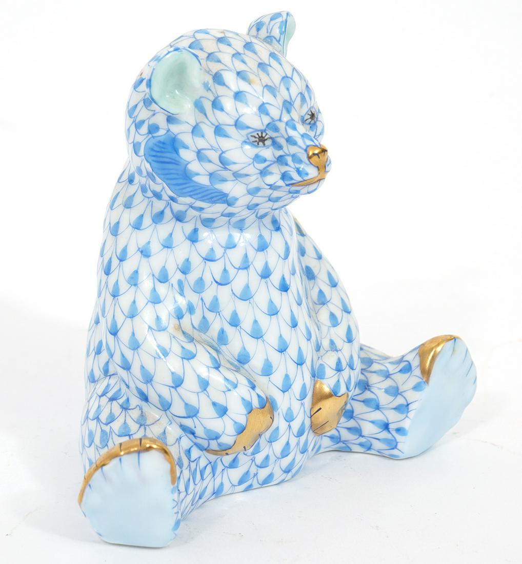 Herend Blue Fishnet Bear Figure (1 of 5)