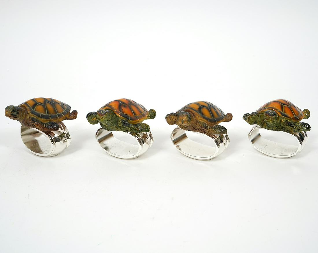 4 Hans Turnwald Turtle Napkin Rings W/Box (1 of 7)
