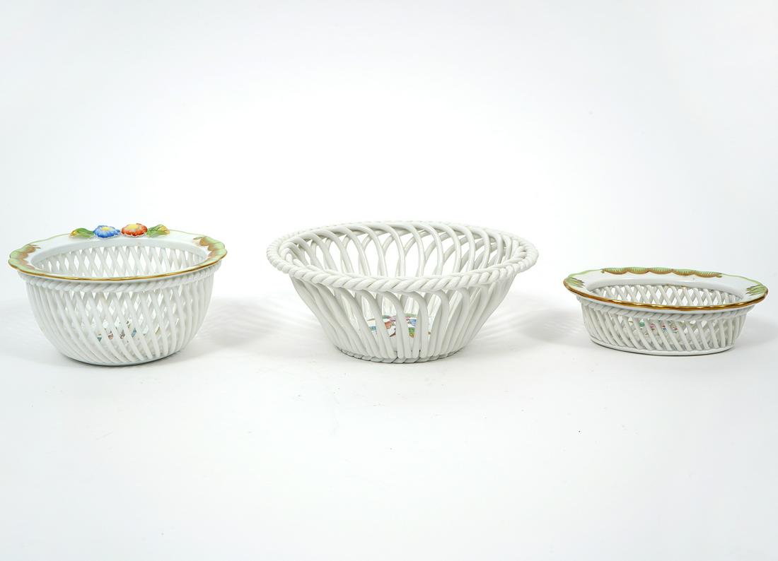 3 Herend Porcelain "Queen Victoria" Mini Baskets (1 of 6)
