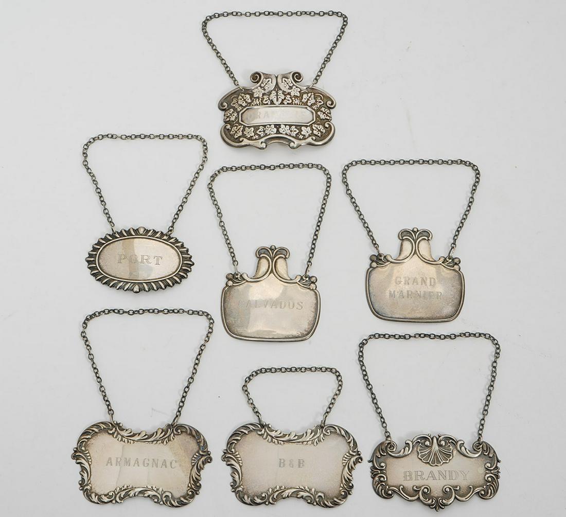 Group of 7 Sterling Silver Liquor Tags (1 of 4)