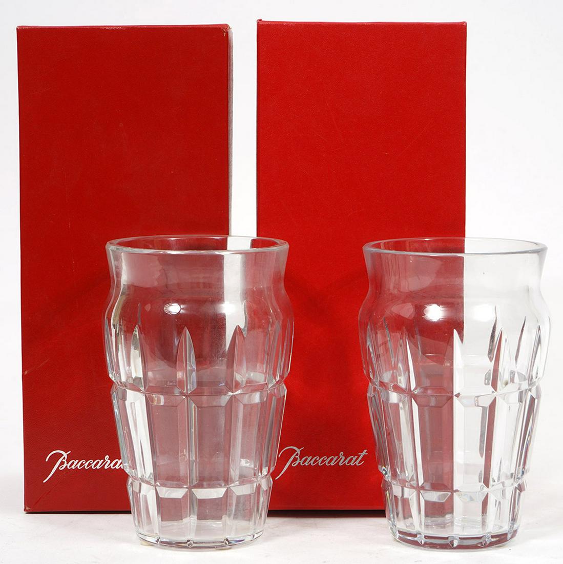Two Baccarat Crystal Nadine Pattern Vases (1 of 4)