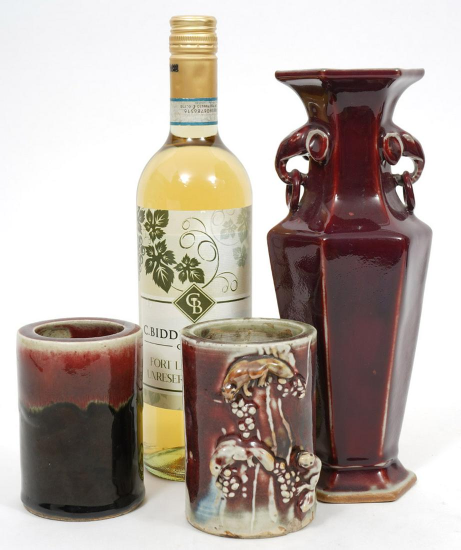 Chinese Oxblood Flambe Ceramic Group (1 of 9)