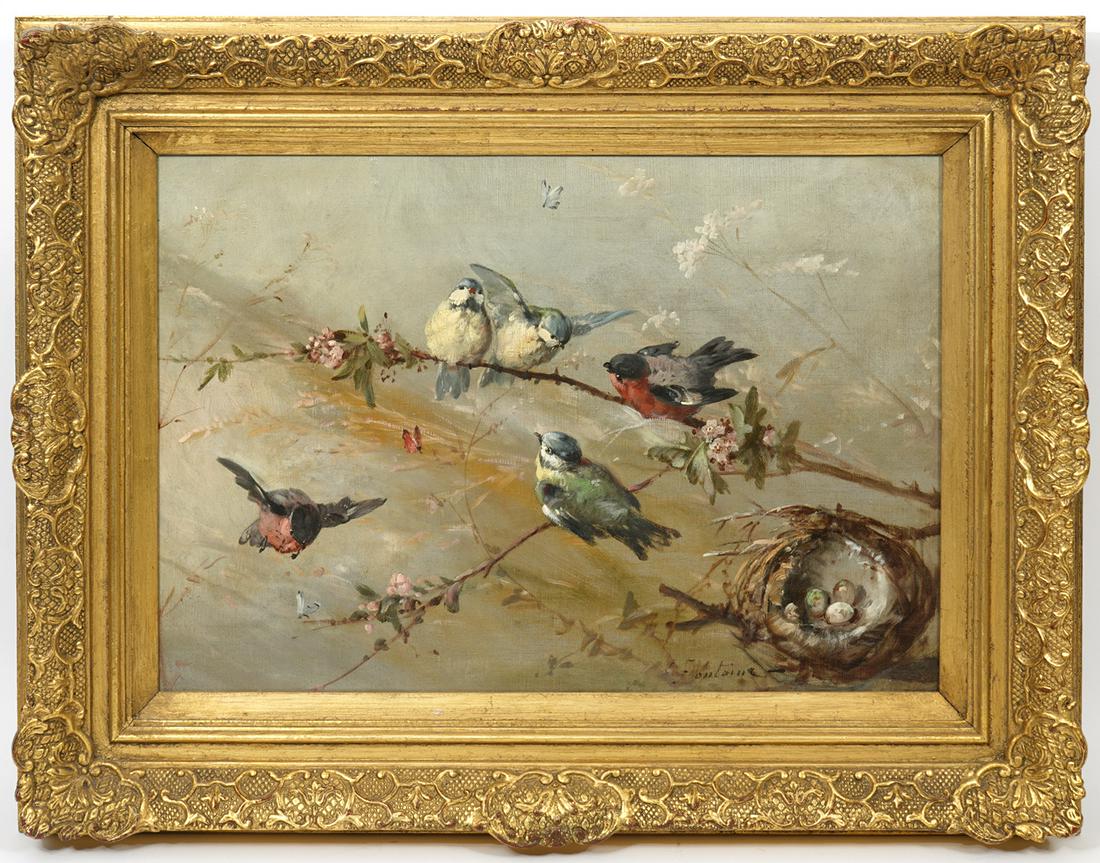 American O/C Birds Nest Signed Painting (1 of 6)