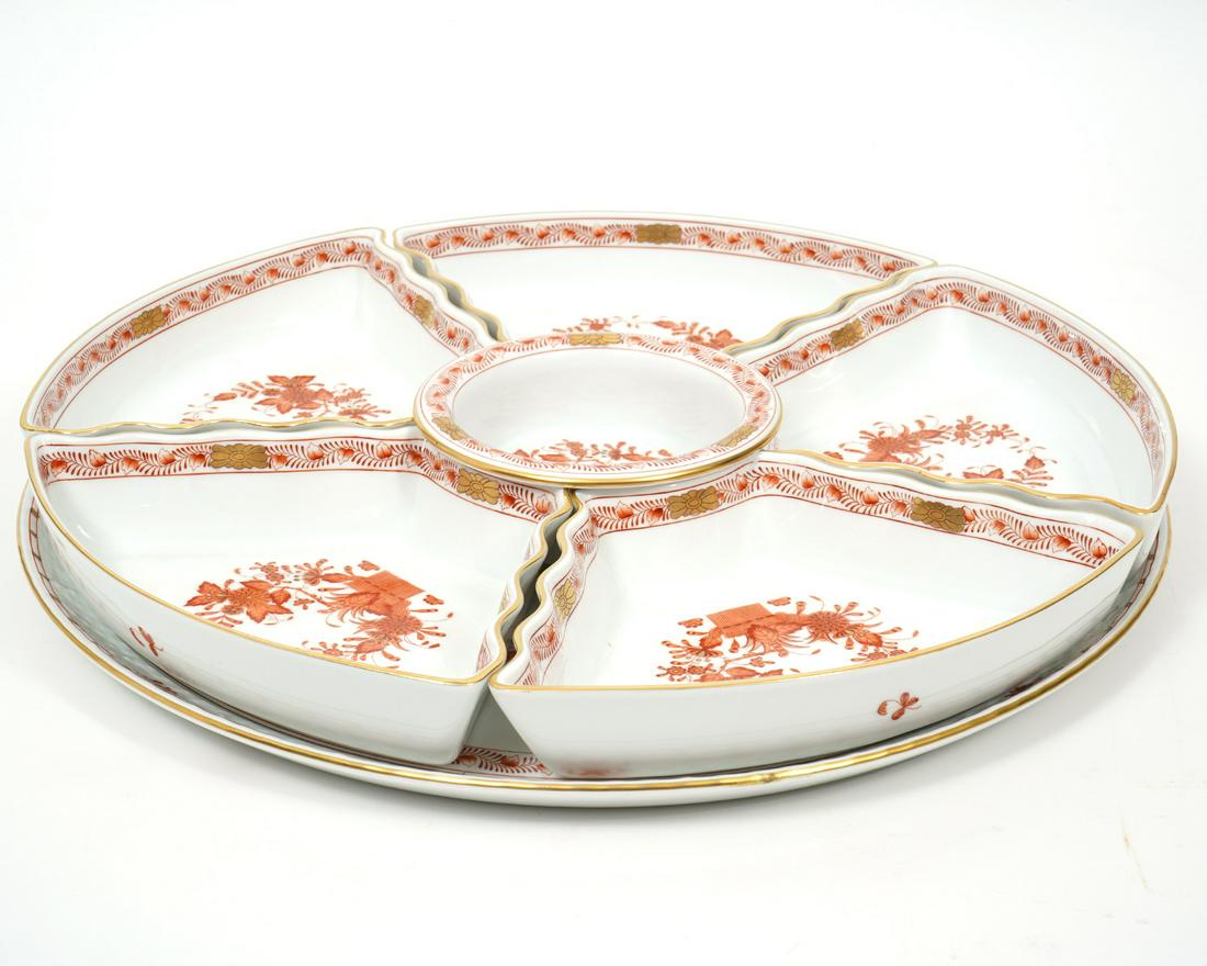 Herend Indian Basket 7Pc Hors D'Oeuvres Set (1 of 6)