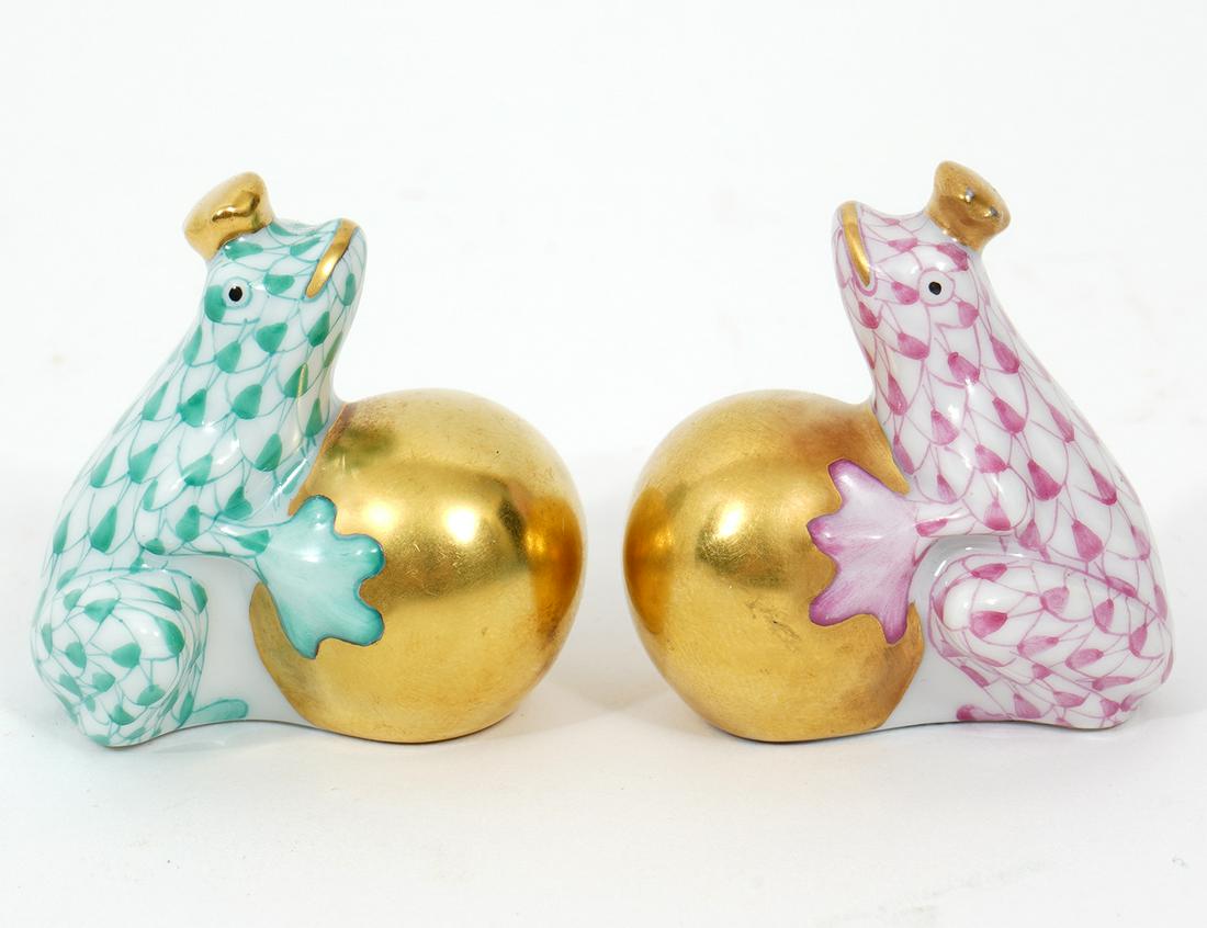 Two Herend Porcelain Frog Prince Figures (1 of 6)