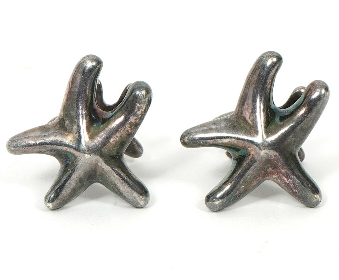 Tiffany-Style Sterling Silver Starfish Cufflinks (1 of 4)