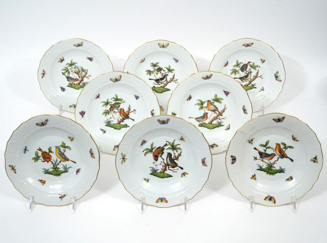 8 Herend "Rothschild Bird" Dessert Plates (1 of 4)