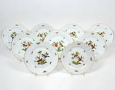 8 Herend Hungarian "Rothschild Bird" Dinner Plates