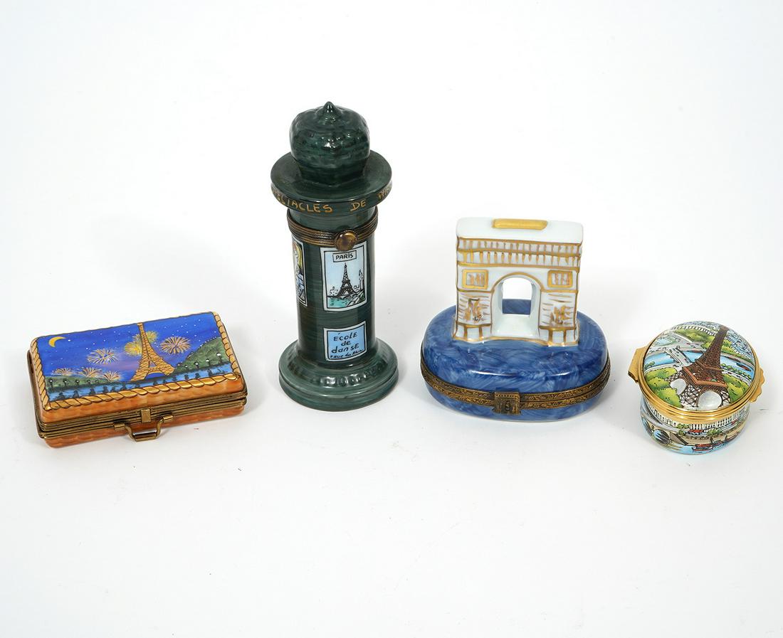 Four Parisian Landmark Limoges Trinket Boxes (1 of 5)