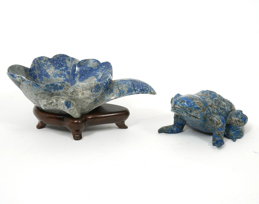 Two Chinese Carved Lapis Lazuli Figures (1 of 6)