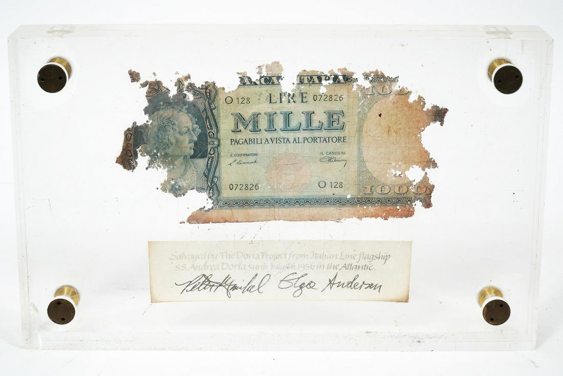 The Doria Project Italian Bank Note in Lucite (1 of 5)