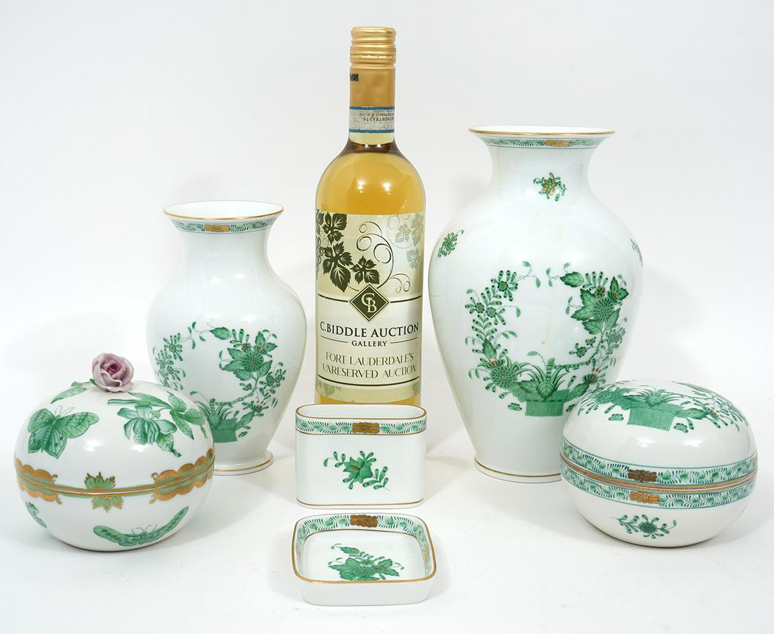 Herend 'Chinese Bouquet Green' 6Pc Group (1 of 5)