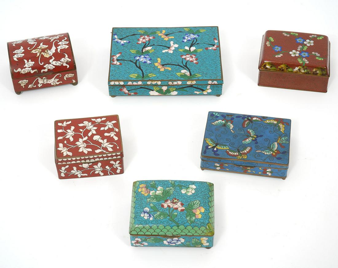 Group of 6 Chinese Cloisonne Boxes (1 of 5)