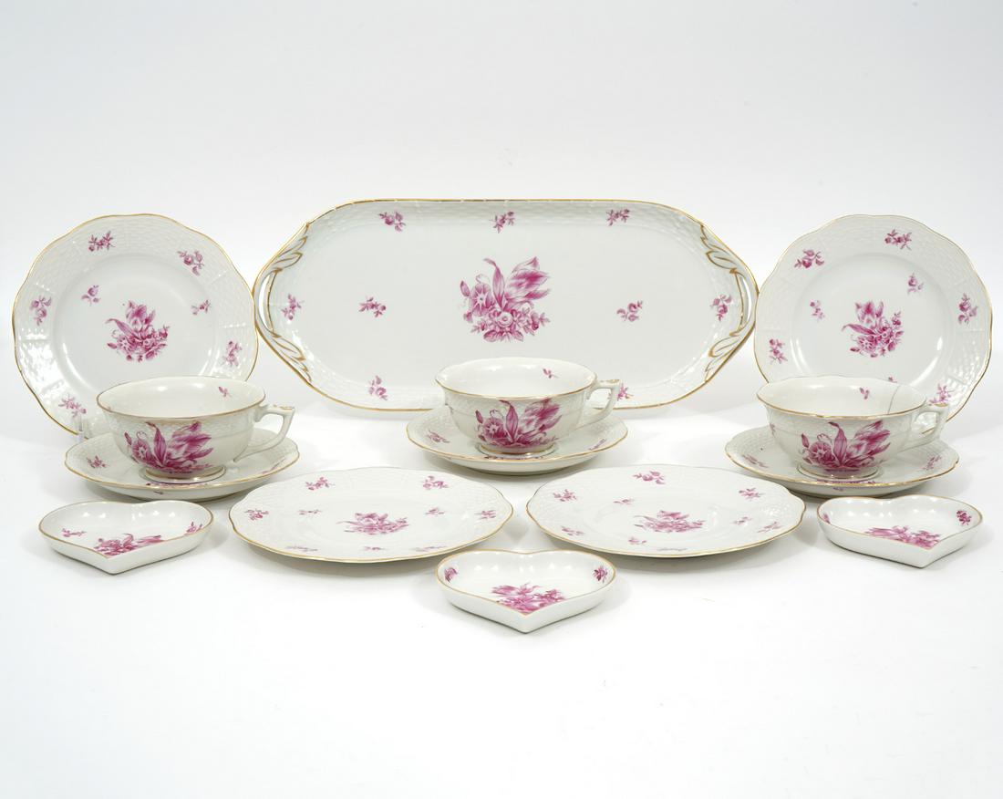 Herend Pink Floral Pattern Group 14pc (1 of 9)