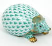Herend Green Fishnet Hedgehog Figure