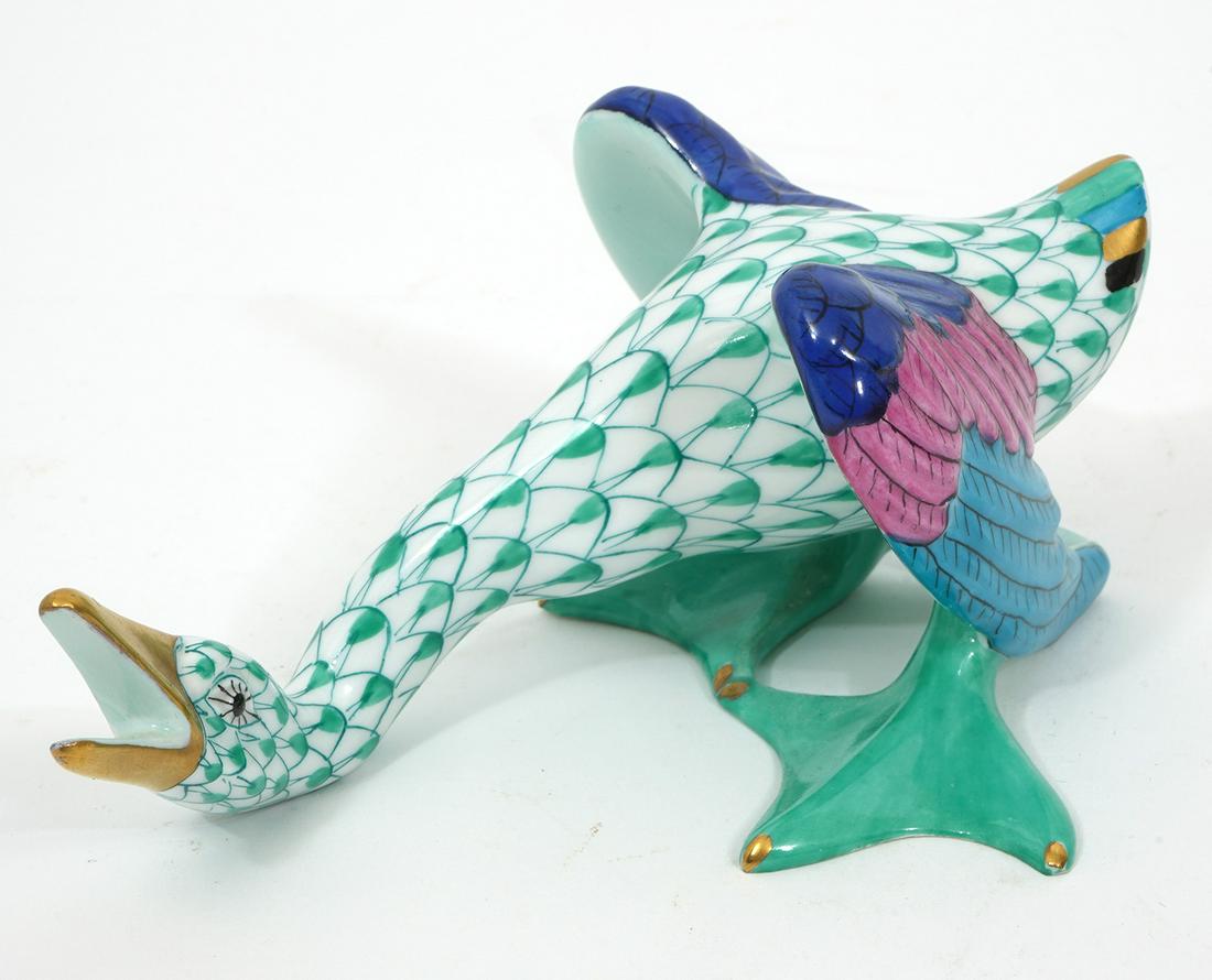 Herend Green Fishnet Wild Goose Figure (1 of 4)