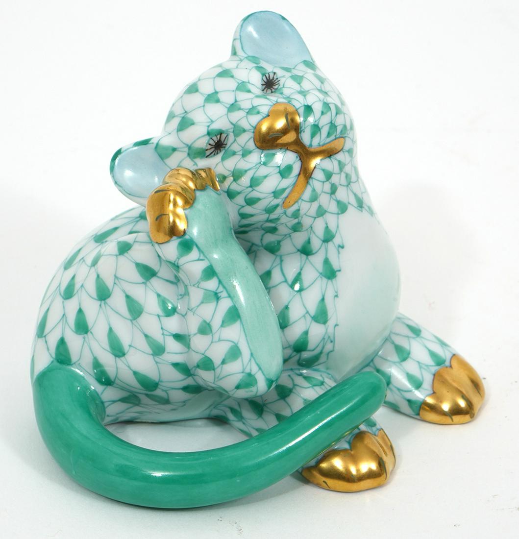 Herend Green Fishnet Lion Cub Figure (1 of 5)