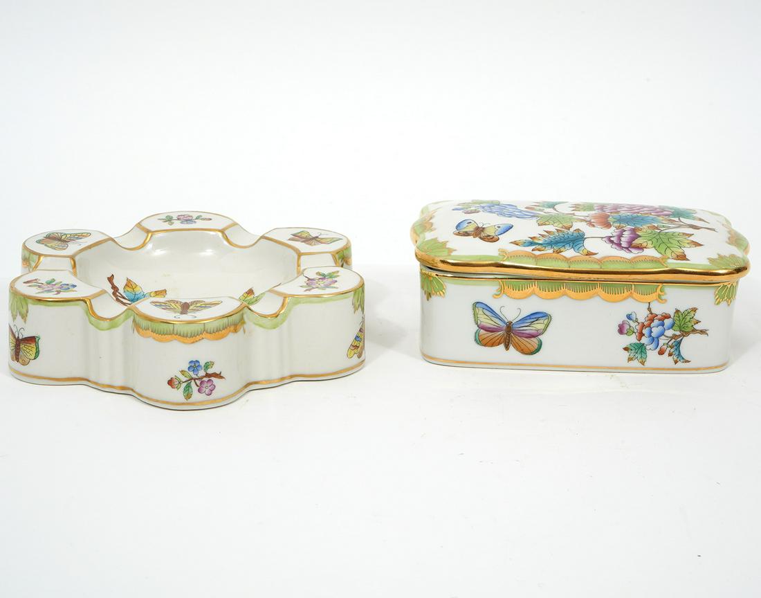 Herend 'Queen Victoria' Ashtray and Trinket Box (1 of 6)