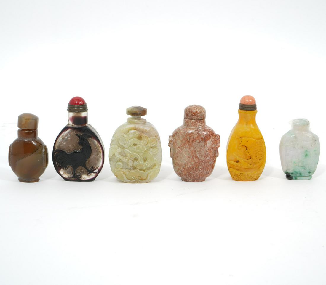 6 Chinese Mixed Materials Snuff Bottles (1 of 6)