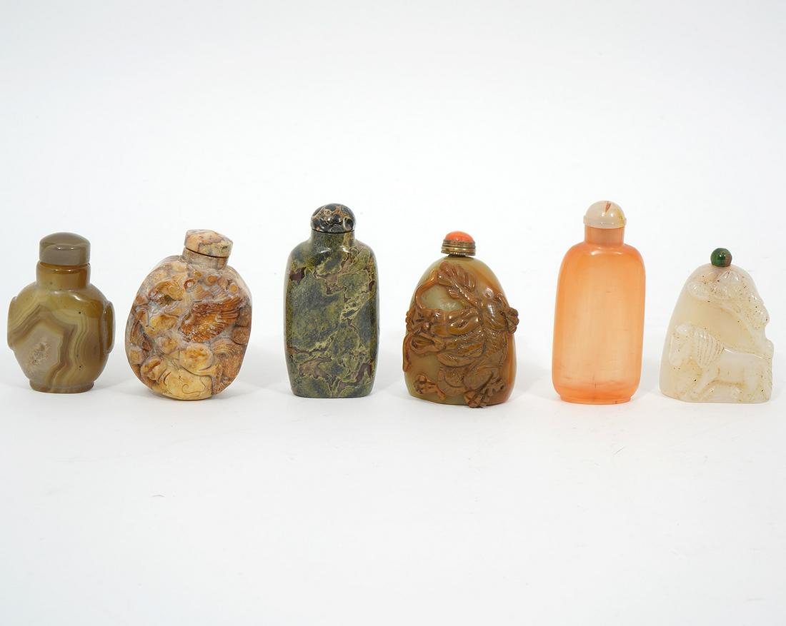 6 Chinese Mixed Materials Snuff Bottles (1 of 6)