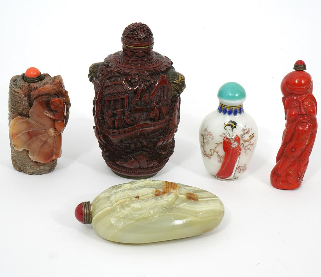 5 Chinese Snuff Bottles (1 of 7)
