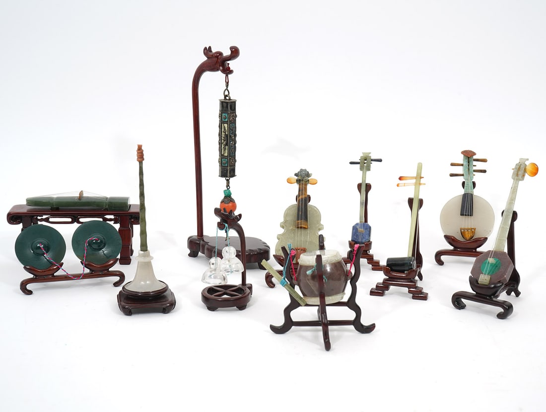 Group of Chinese 9 Hardstone Instruments (1 of 8)