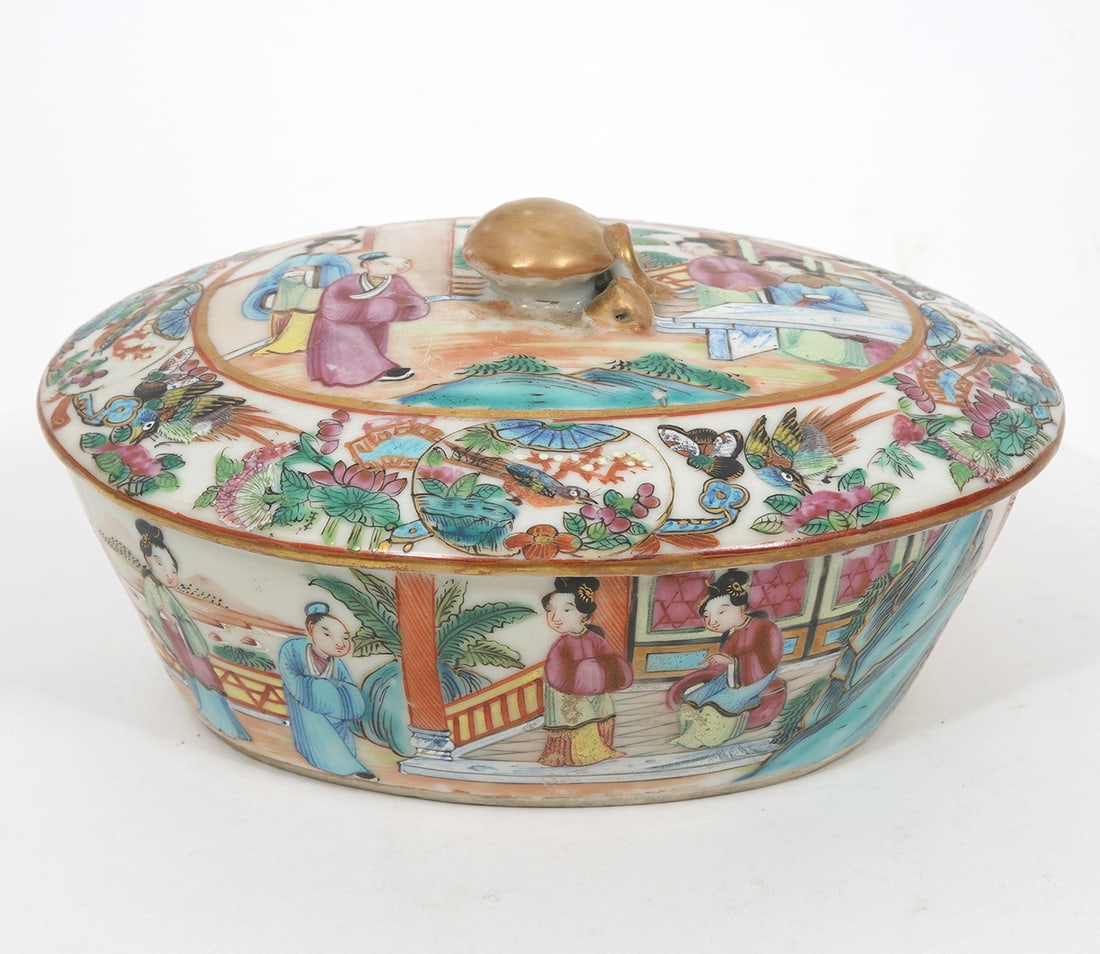 Chinese Rose Medallion Jam or Mustard Pot (1 of 8)