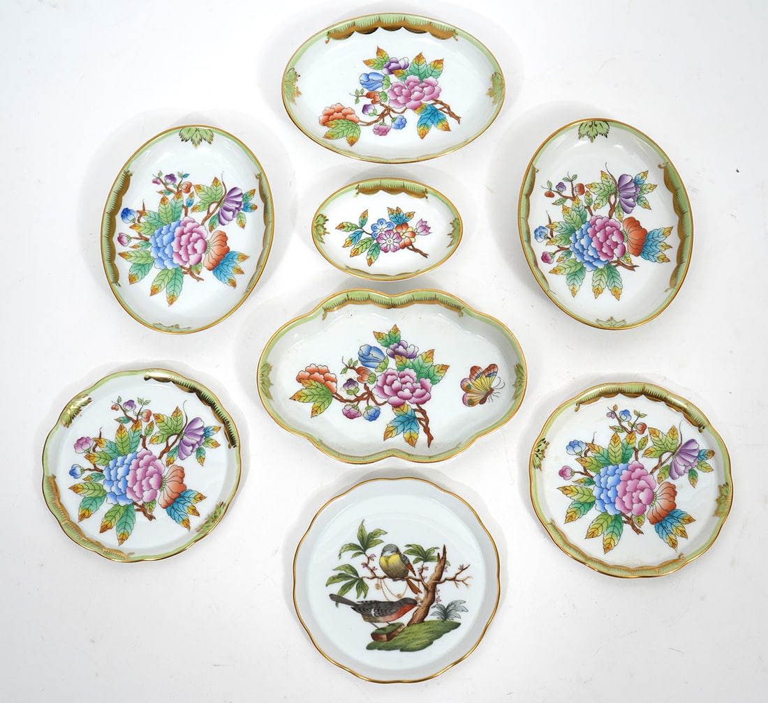 Herend 'Queen Victoria' Dishes & Coasters 8Pc (1 of 6)