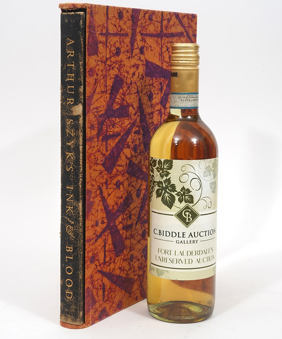 Arthur Szyk "Ink and Blood" Book: Arthur Szyk "Ink and Blood" published on The Heritage Press in 1946. Quarto, black leather. Inscribed â€œAnna H. Bird Arthur Szyk", on the limitation page, an unnumbered limited-edition of 1000 co