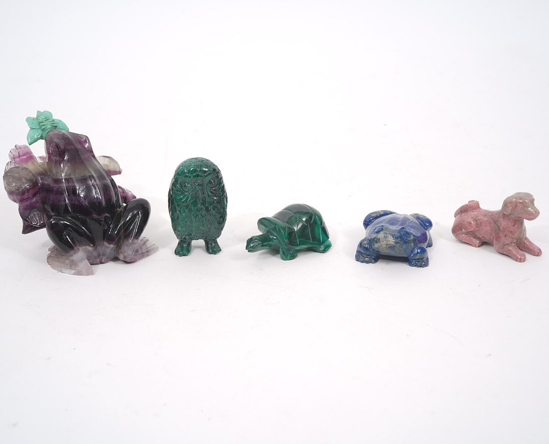 Five Chinese Carved Hardstone Animal Figures (1 of 10)