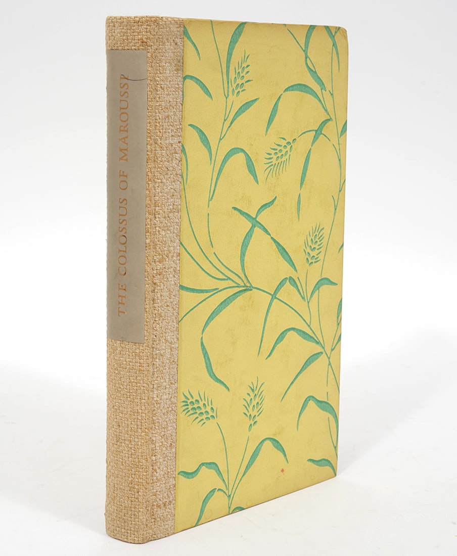 Henry Miller "Colossus of Maroussi" 1941: Henry Miller "Colossus of Maroussi" published in 1941 by The Colt Press. Octavo, cloth and decorated boards, without jacket as issued. Though unstated, this is one of 100 copies signed by Miller on th