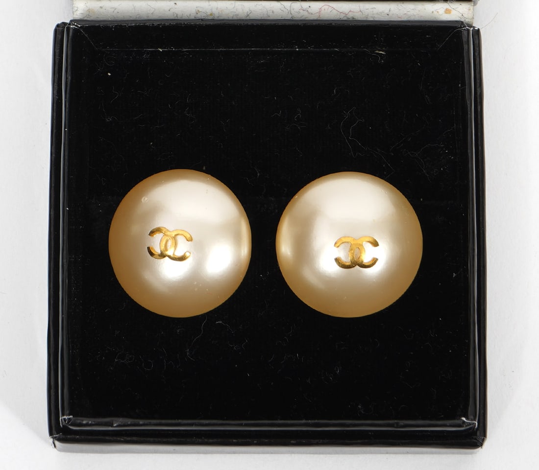 Chanel Faux Pearl Clip-On Earrings (1 of 5)