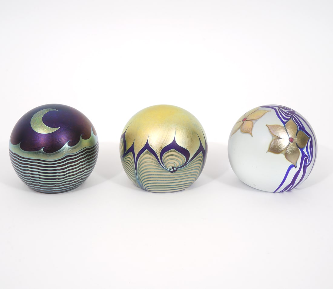 Three Correia Art Glass Paperweights (1 of 7)
