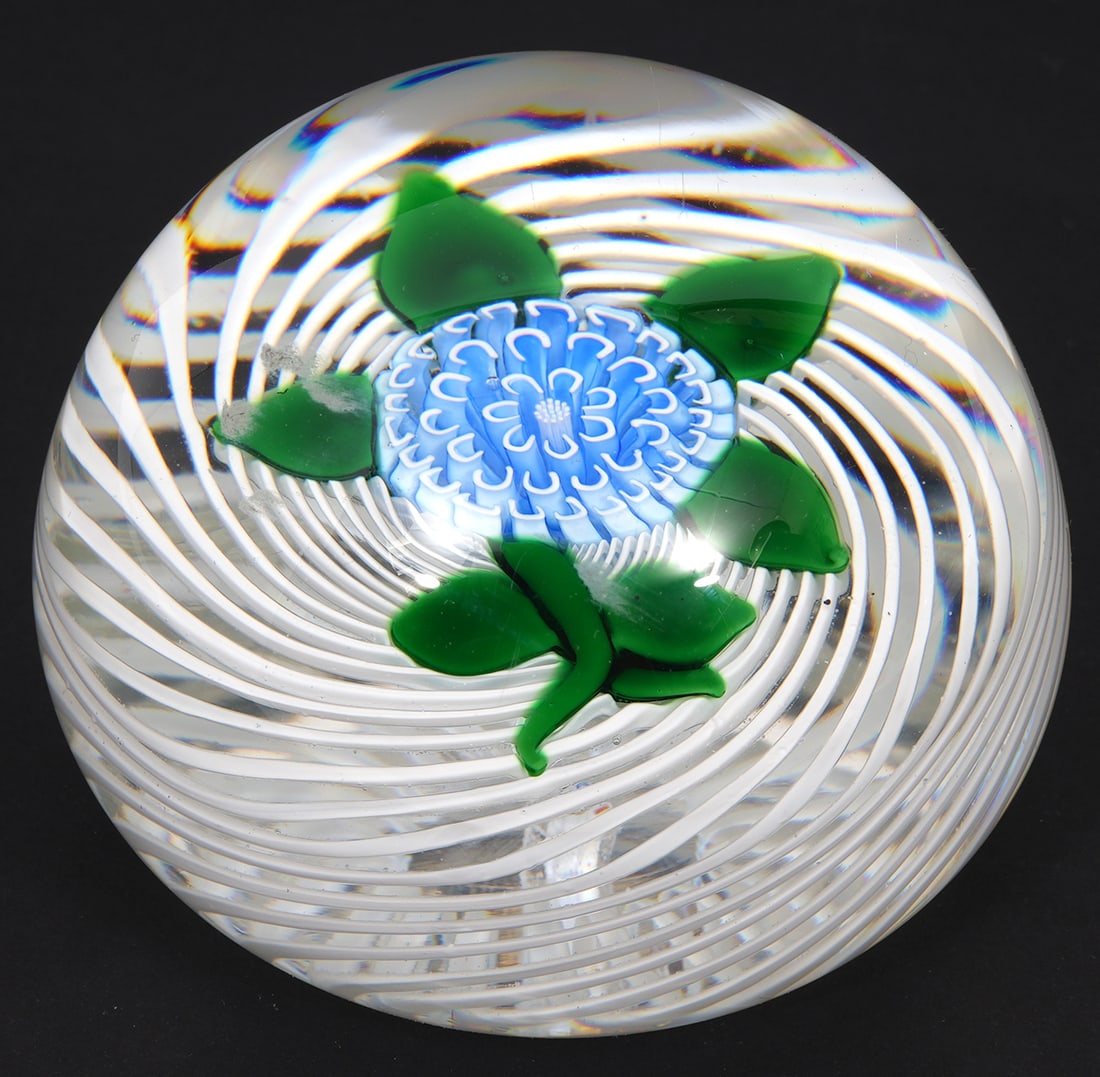 John Deacons Blue Flower Paperweight (1 of 9)
