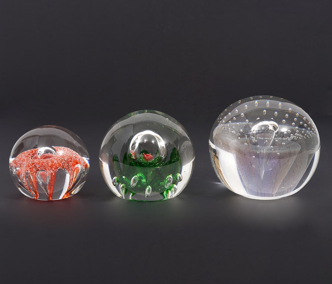 Three Signed Art Glass Paperweights (1 of 9)