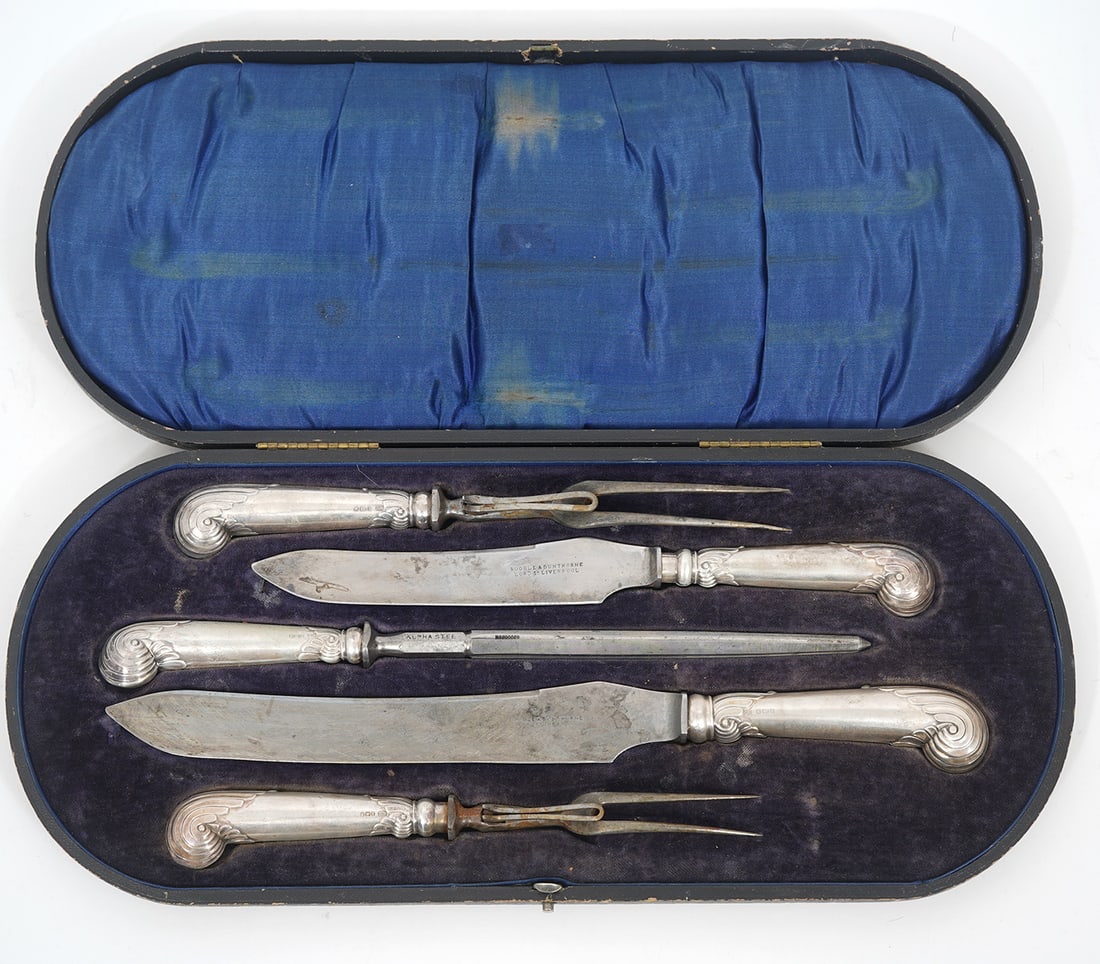 English Sterling Handle 5pc Carving Set (1 of 8)