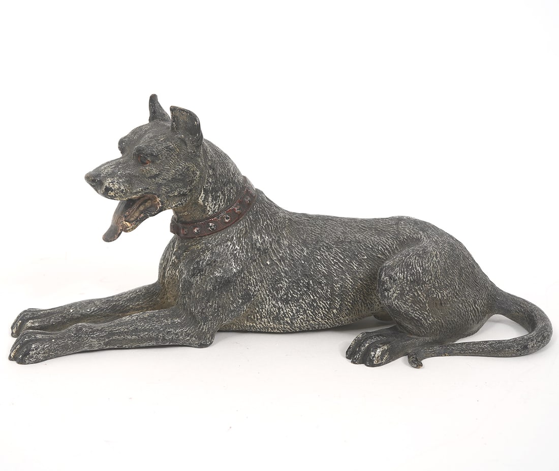 Austrian Cold Painted Bronze Great Dane Dog Figure (1 of 6)