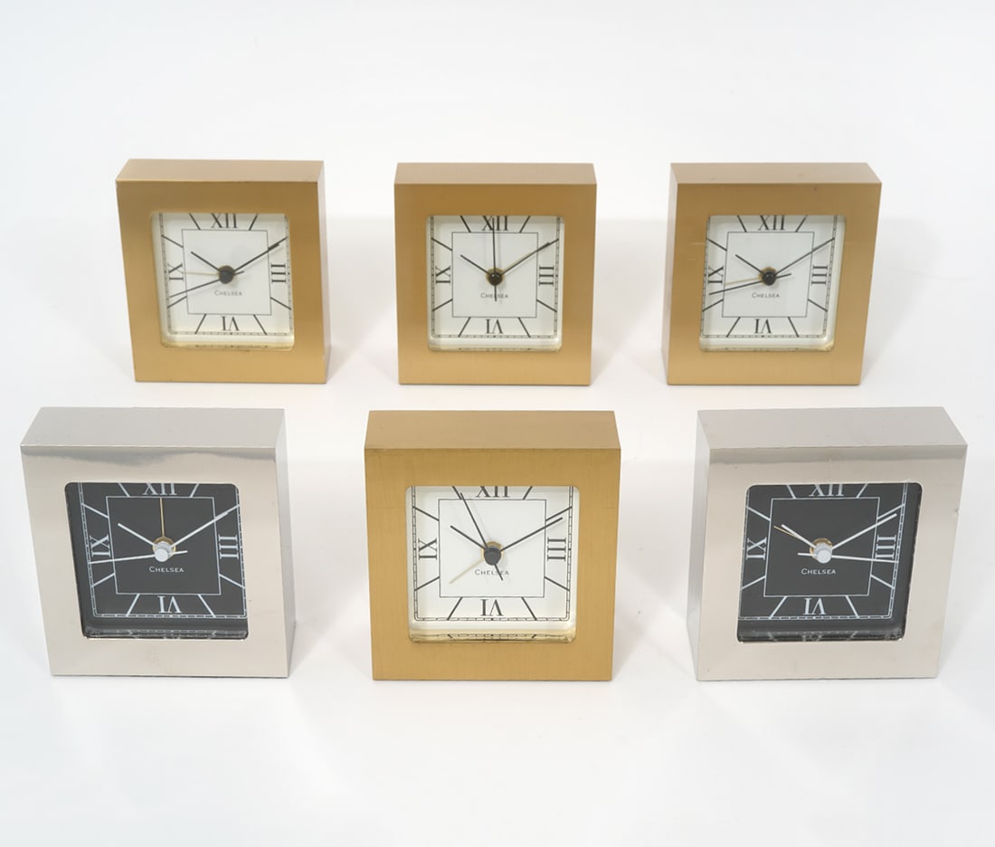 6 Chelsea Desk Alarm Clocks Brass & Stainless (1 of 4)