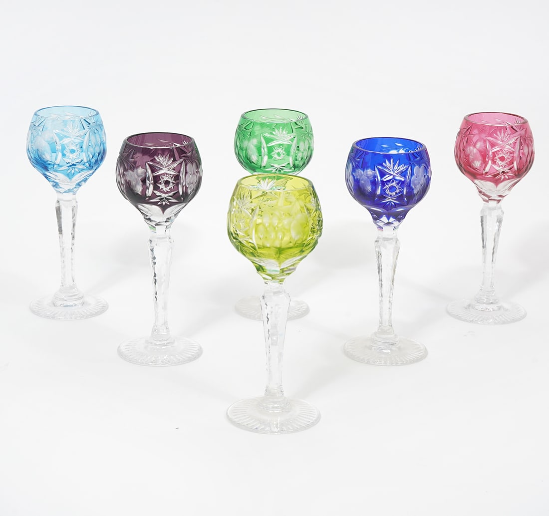 Five Bohemian Cut-to-Clear Cordials (1 of 7)