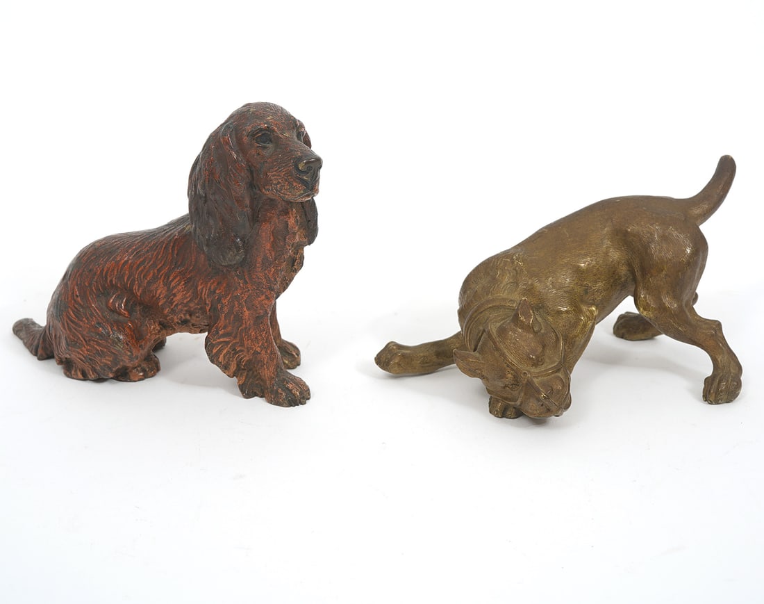 Two Miniature Bronze Dogs (1 of 5)