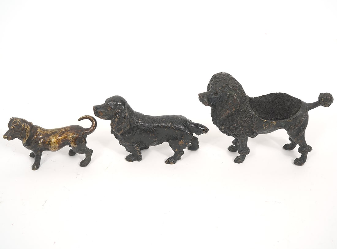 Three Bronze Sculptured Dogs (1 of 5)