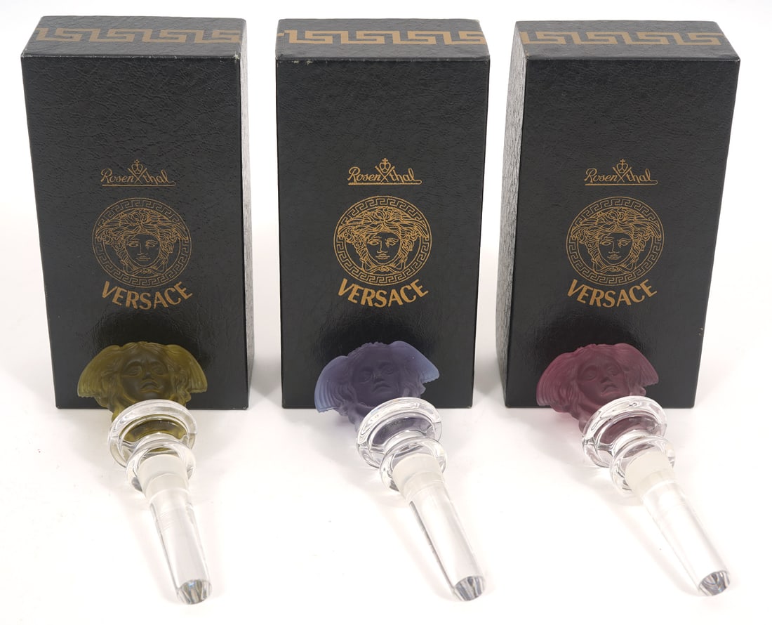 3 Versace Rosenthal Medusa Frosted Stoppers (1 of 5)
