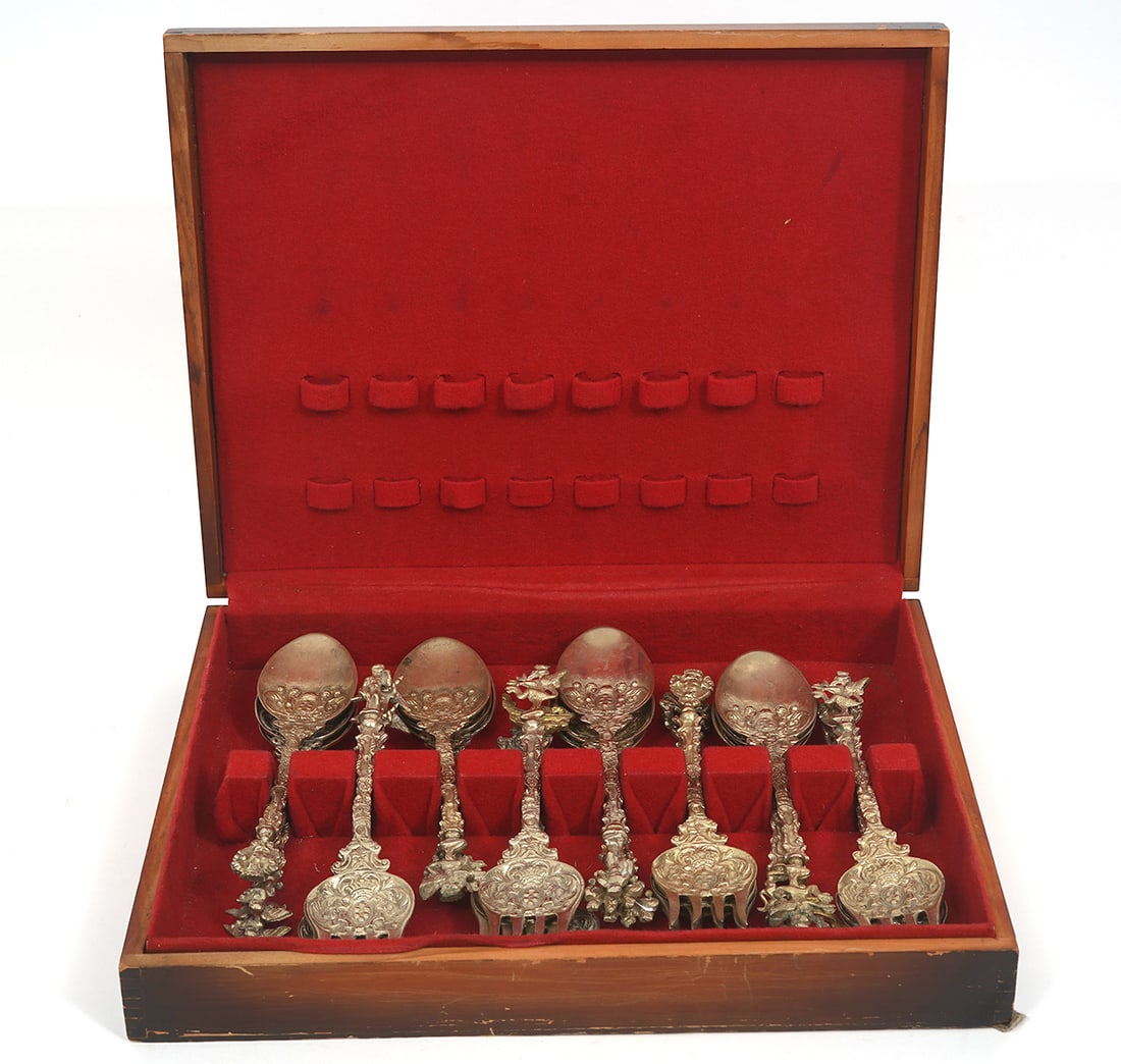 Italy Grazzini Metal Fork & Spoon Set for 12 (1 of 9)