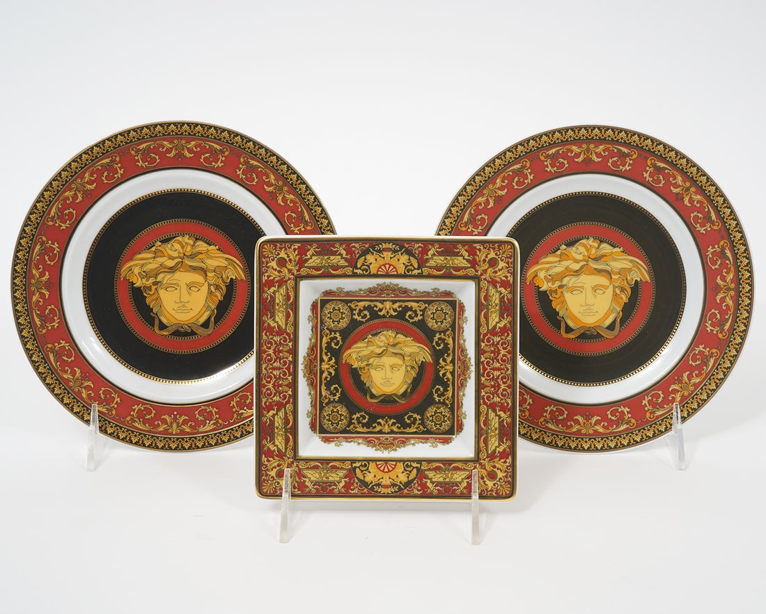 3Pc Versace Rosenthal Medusa Red Porcelain (1 of 6)