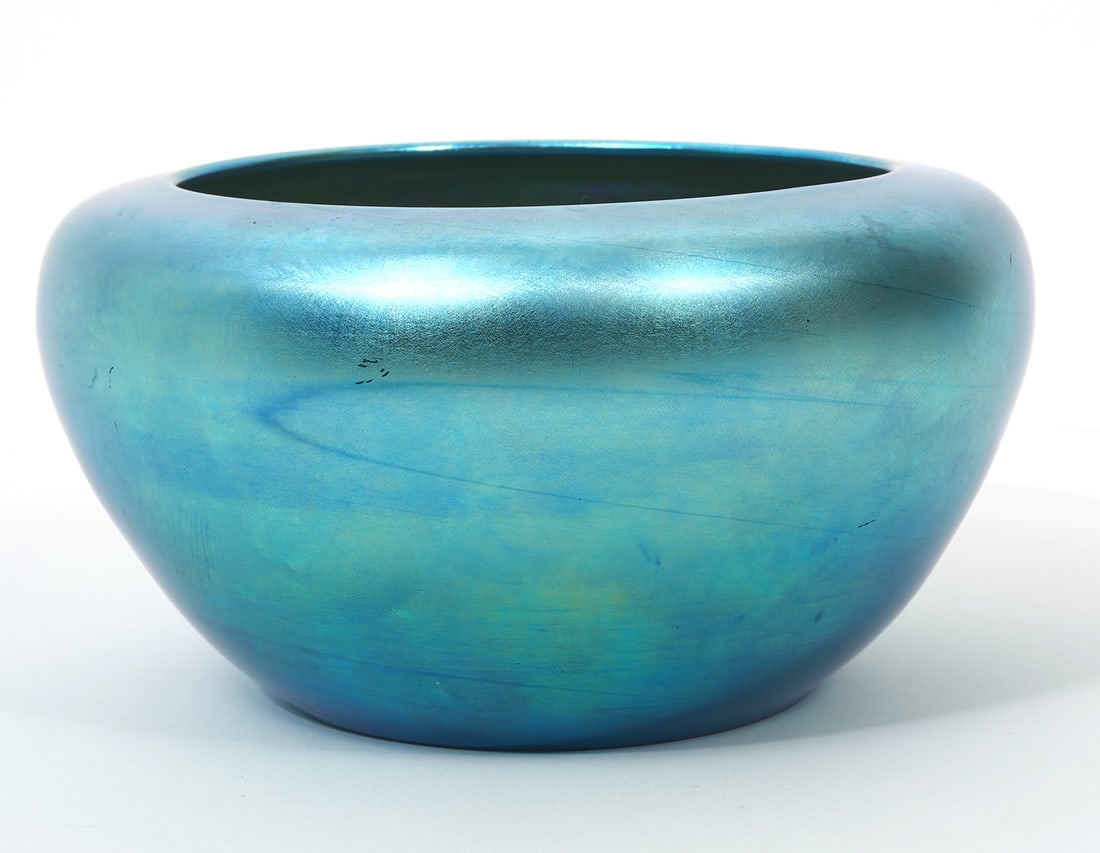 Attrib. Steuben Blue Aurene Glass Bowl (1 of 5)