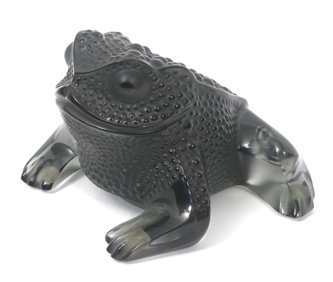 Lalique 'Gregoire' Smokey Black Crystal Frog (1 of 8)