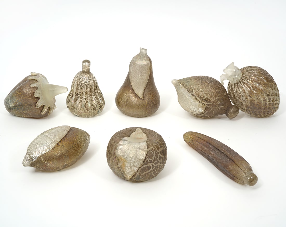 7Pc Barbini For Murano Aventurine Glass Fruit (1 of 7)