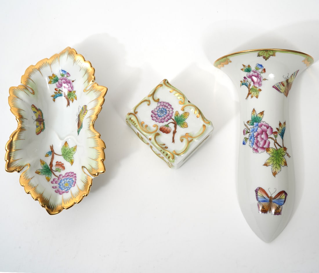 3 Pcs. Various Herend Queen Victoria Porcelain (1 of 6)