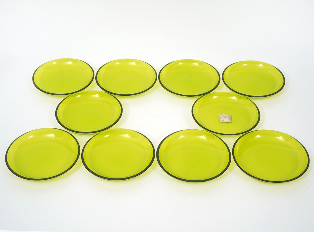 Set of 10 Lalique Green Crystal Dishes (1 of 6)